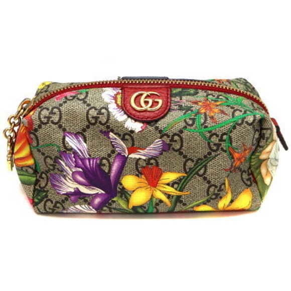 Gucci Ophidia Cosmetic Case Beige Red - Picture 1 of 6